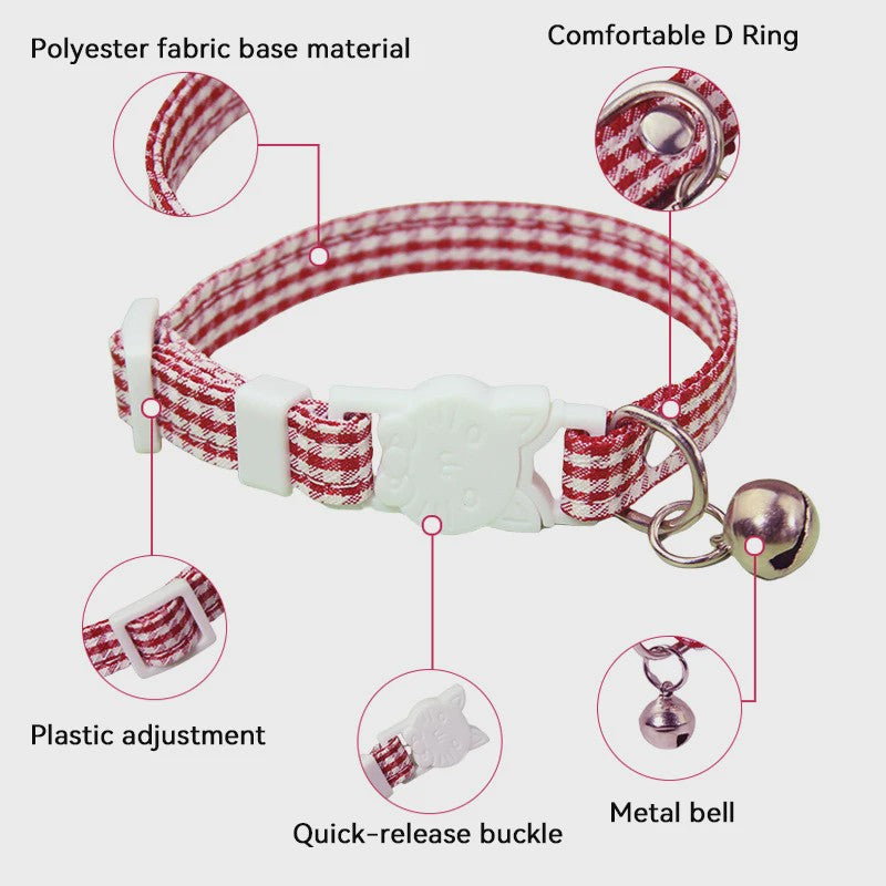 Verstelbare Kattenhalsband met Bel - Veilig & Stijlvol - Anti-verstikking Gesp