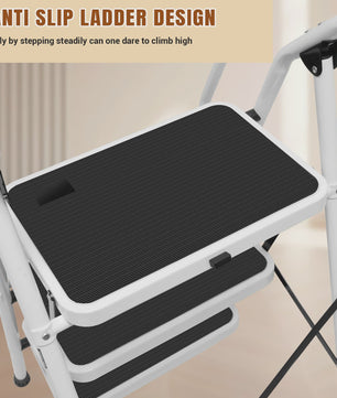 Opvouwbare ijzeren trap met handgrepen en antislip treden - Veilig en compact