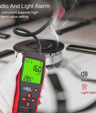 Draagbare Gaslekdetector met Geluid & Licht Alarm (0-10000 PPM)
