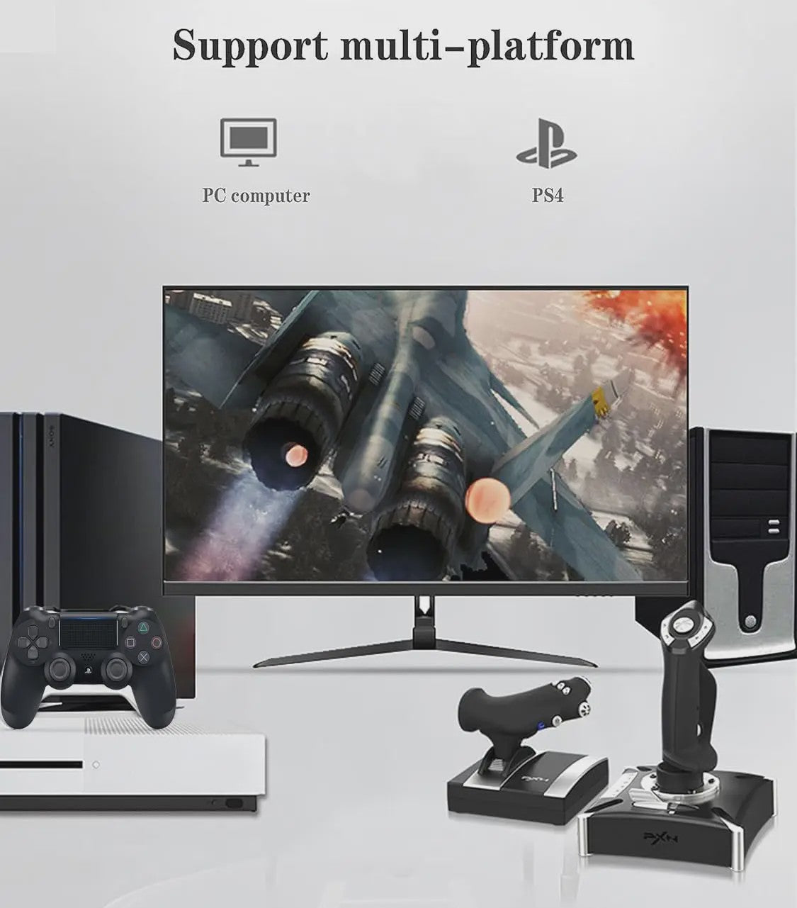 PXN-2119Pro Flight Joystick voor PC - Trilling Simulator Stick met USB