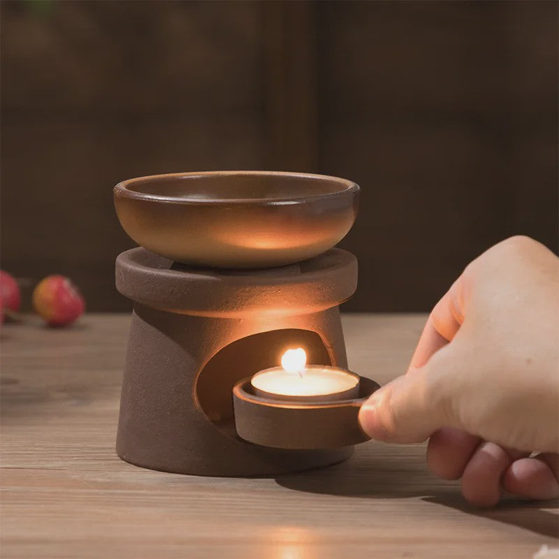 3-in-1 Stoneware Geurbrander & Wax Melt Warmer - Japanse Stijl