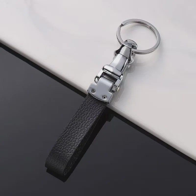 Luxe Luipaardkop Sleutelhanger van Echt Leer & Metaal - Perfect voor Jaguar