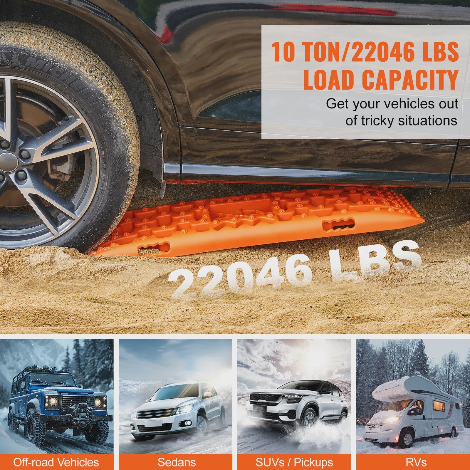 10 Ton Traction Boards (2 stuks) - Off-road Banden Herstelmatten voor SUV, Jeep, Camper