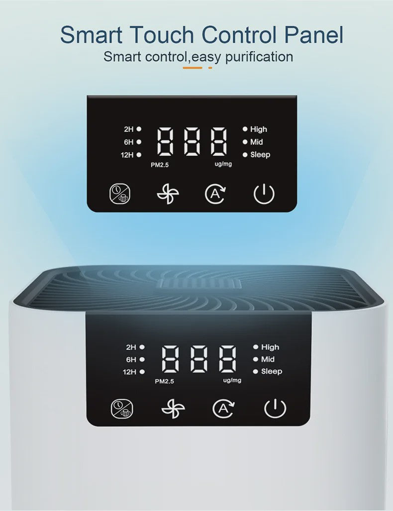 Luchtreiniger met HEPA Filter, Ionisator & Aroma Functie - Rook & Geur Verwijderaar
