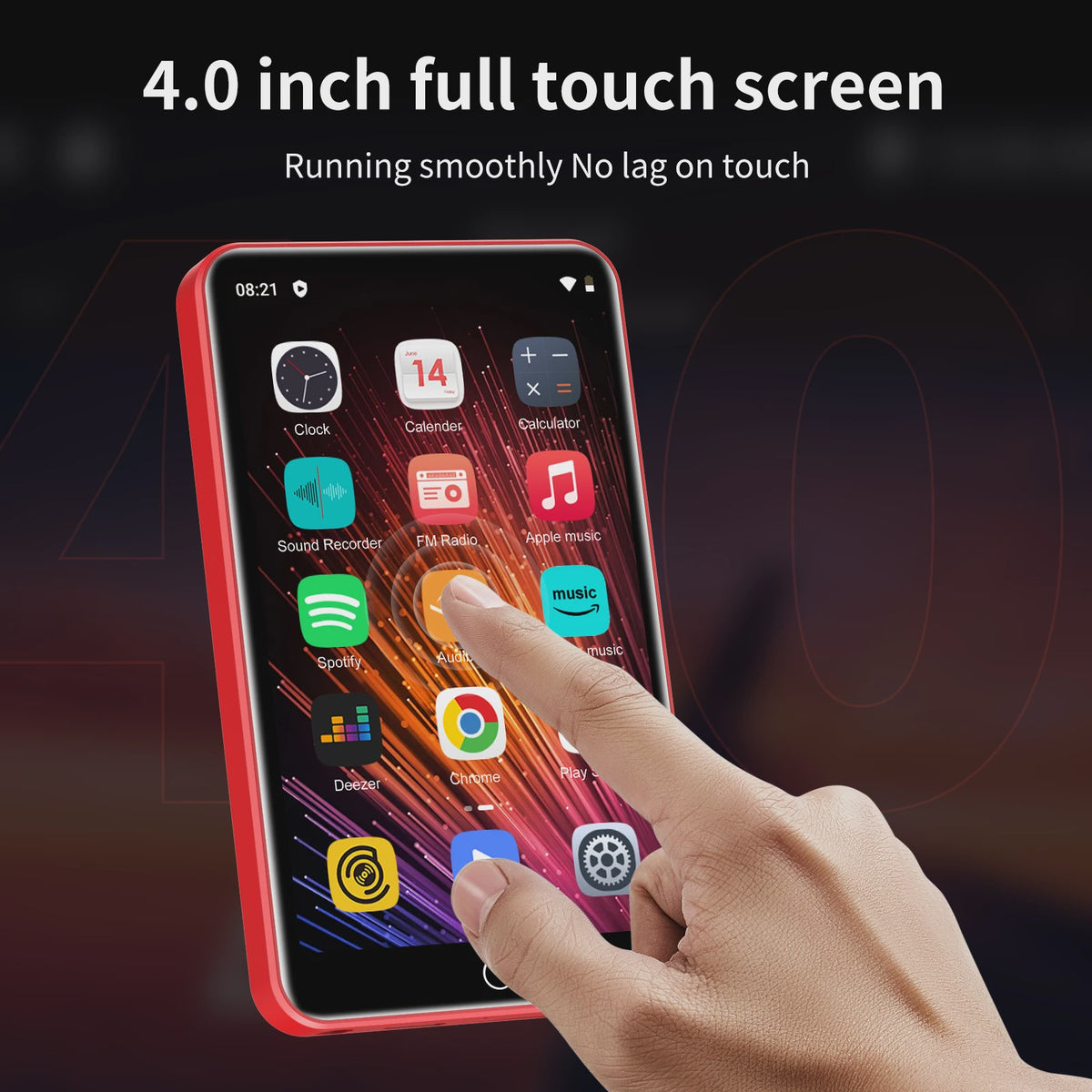 ZAQE M505Pro MP3/MP4 Speler: 4" Touchscreen, Android 9.0, WiFi & Bluetooth