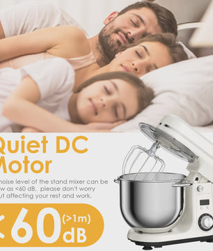 BioloMix Keukenmachine 1200W - 6L RVS Kom, Stille DC Motor, 6 Snelheden & Timer