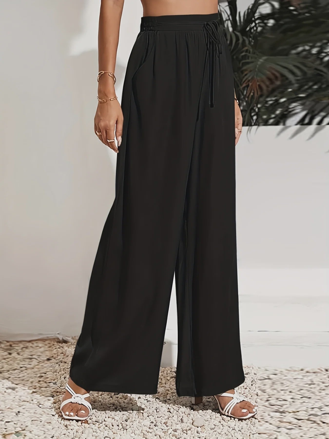 Zomerse Plus Size High Waist Straight Leg Broek - Comfortabele Stretch Stijl