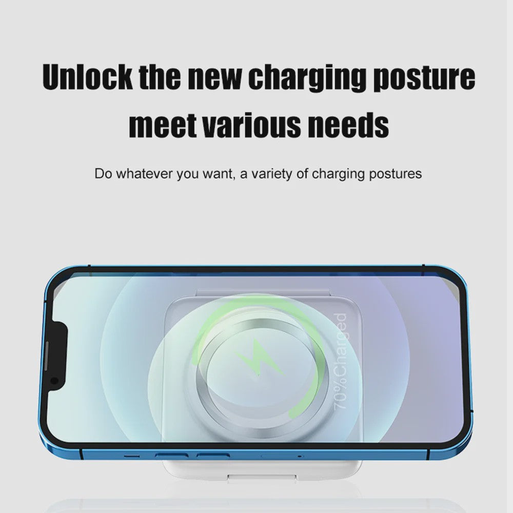 3-in-1 Magnetische Draadloze Oplader Stand voor iPhone, Apple Watch & AirPods - Snelladen