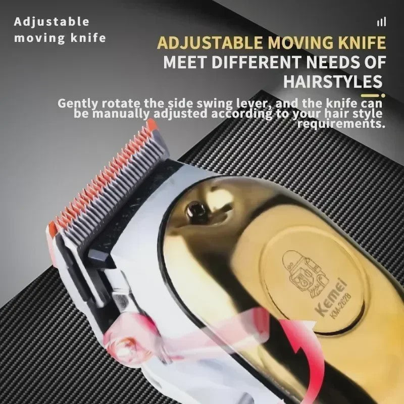 Kemei Professionele Oplaadbare Baard- en Haartrimmer KM-2628 - Goudkleurig