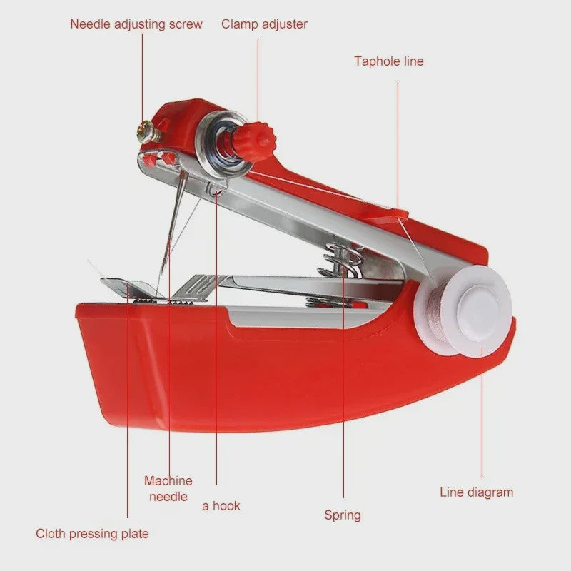 Handzame Mini Naaimachine - Draadloos en Draagbaar voor Snelle Reparaties