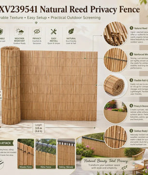 Natuurlijke Rietenschutting 100x1000cm - Privacy & Decoratie voor Tuin en Balkon