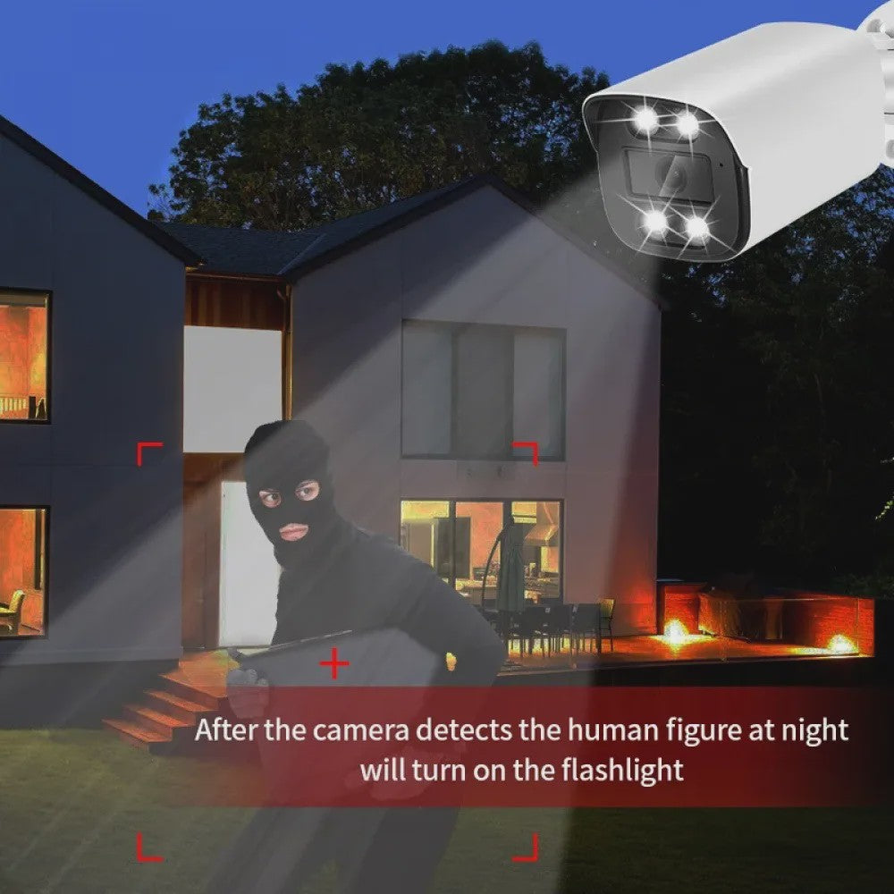 4K 8MP Outdoor IP Camera met AI Humanoid Detectie, Audio & Brede Hoek