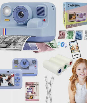 Direct Print Kinder Camera - 1080P FHD Digitale Camera met Selfie Functie & Printpapier