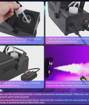 Krachtige 500W Rookmachine met 5 RGB LED's en Draadloze Afstandsbediening - Feest & DJ Verlichting