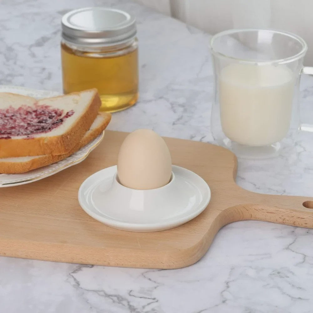 Set van 4 Luxe Porseleinen Eierdopjes - Stapelbaar & Elegant voor Ontbijt