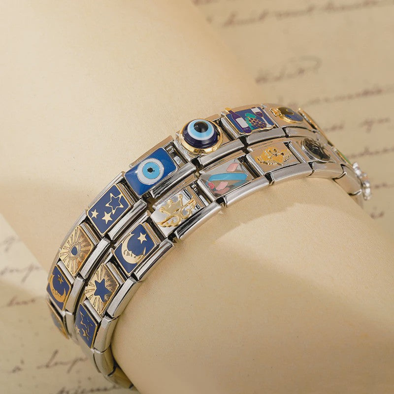 Hapiship 2024 Bedel voor Italiaanse Armband - Oog, Maan, Ster, Vis, Spider, Queen, Poker