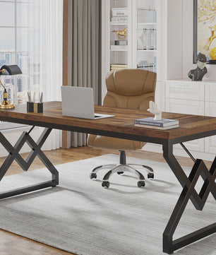 Tribesigns Bureau 160cm - Robuust Hout & Metaal - Ruim Werkblad