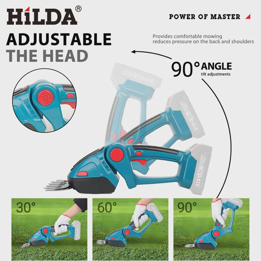 HILDA 2-in-1 Snoeischaar & Grasmaaier - Draadloos, Makita 18V Compatibel