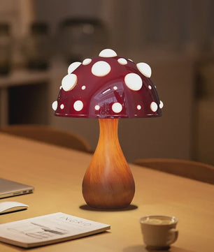 Amanita Paddenstoel Lamp met LED - Sfeervolle Decoratie voor Woonkamer & Nachtkastje