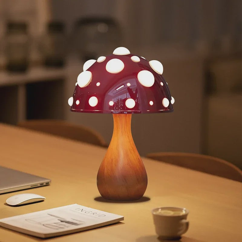 Amanita Paddenstoel Lamp met LED - Sfeervolle Decoratie voor Woonkamer & Nachtkastje