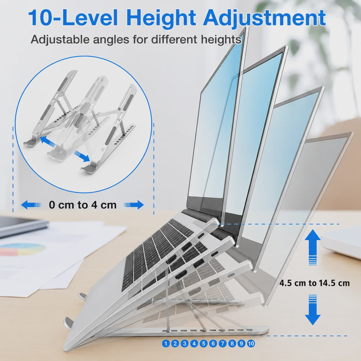 Verstelbare Laptopstandaard - Ergonomisch & Opvouwbaar Bureau Accessoire