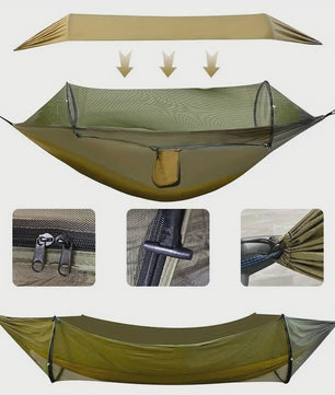 Dubbele Outdoor Hangmat met Klamboe en Anti-omval functie - Comfortabel Kamperen