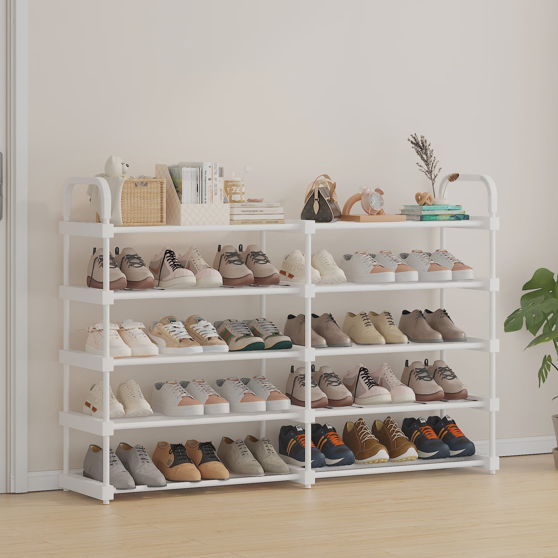 Stapelbare Schoenenkast Organizer - 4 tot 7 Lagen, Wit