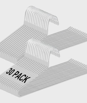 30-Pack Metalen Kledinghangers - Ruimtebesparend met Open Design voor Broeken, Jeans, Handdoeken & Sjaals