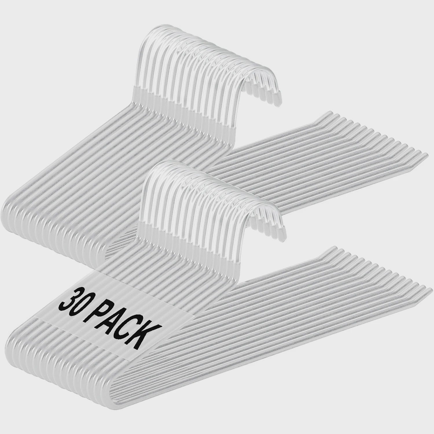 30-Pack Metalen Kledinghangers - Ruimtebesparend met Open Design voor Broeken, Jeans, Handdoeken & Sjaals