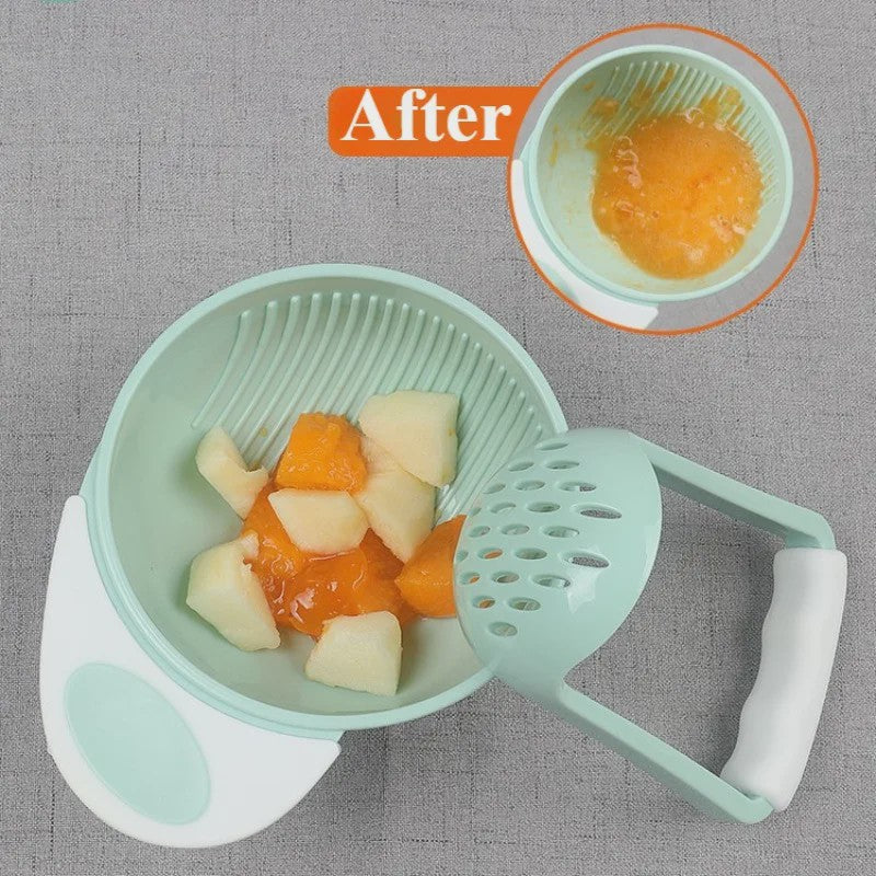 Baby Voedselbereidingsset: Handmatige Puree Maker & Rasp Kom
