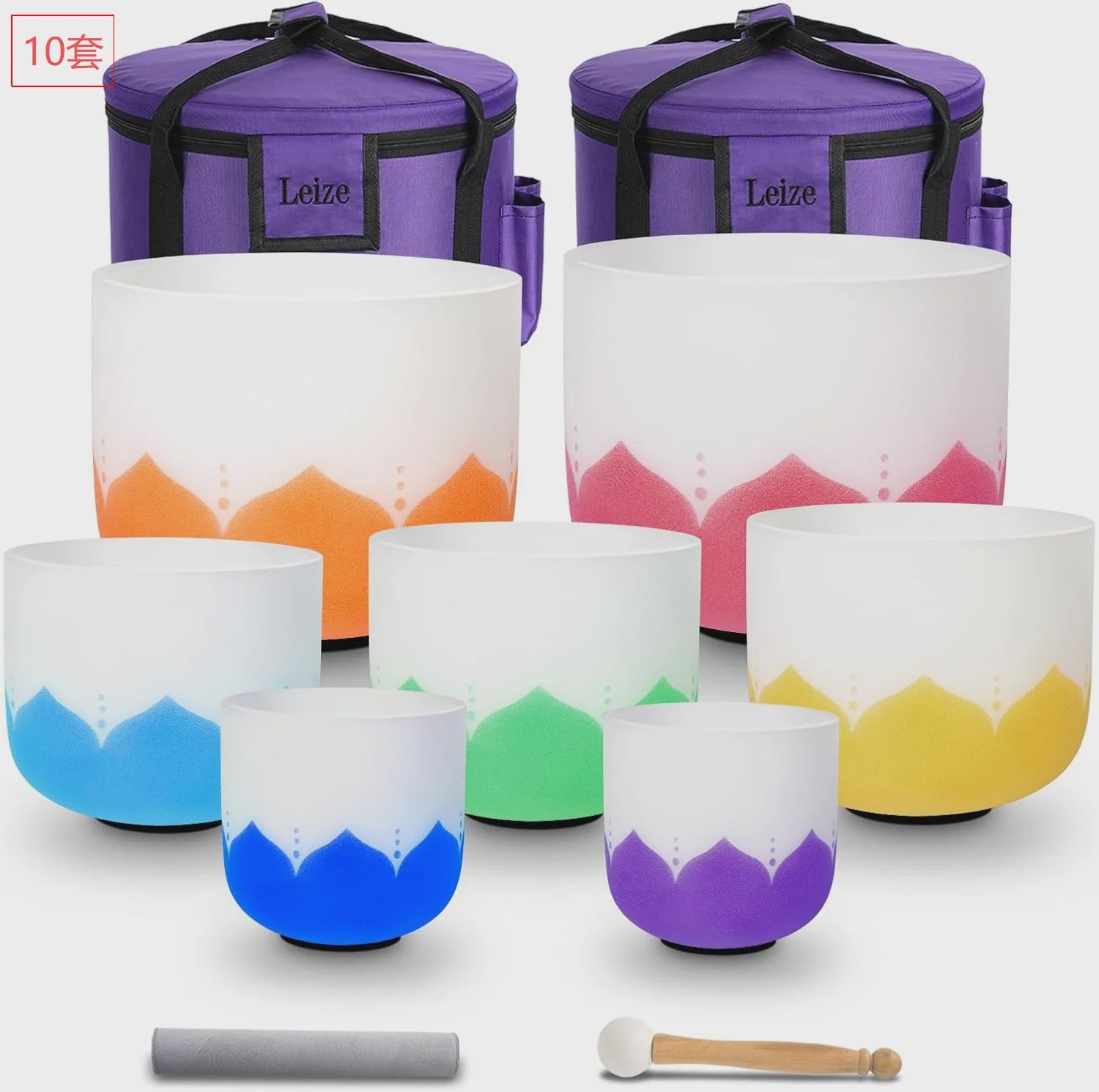 7-delige Kristallen Klankschaal Set (6-12 Inch) - 432Hz Chakra Stemming voor Meditatie & Sound Therapy