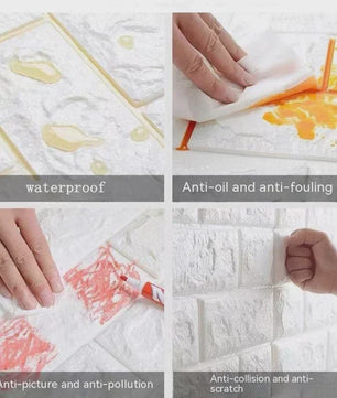 3D Baksteen Behang - Zelfklevend, Waterdicht Schuim Muursticker (70cm breed, 1/5/10m lang)