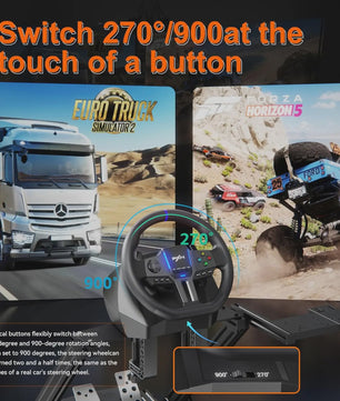 PXN V900 Gen2 Racing Wheel met Hall Pedalen - PC, Xbox, PS4, PS3, Switch