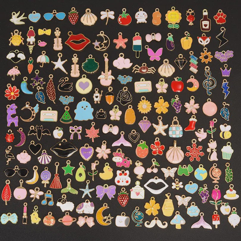 Grote Mix Bedeltjes (30/60/100 stuks) - Enamel & Drip Oil - Voor Sieraden Maken