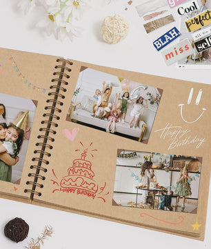 8 Inch (20cm) DIY Scrapbook Fotoalbum - Hardcover Kraftpapier, 40 Pagina's voor Knutselen & Jubilea