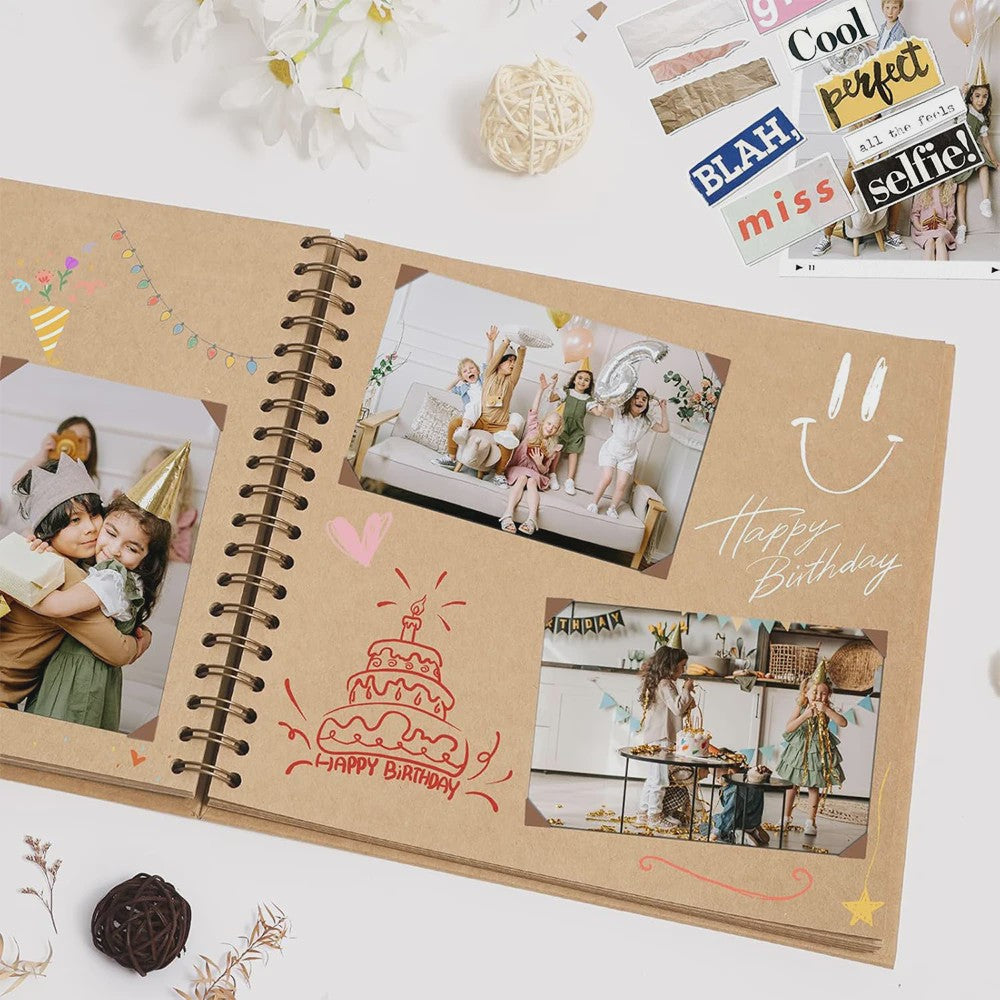 8 Inch (20cm) DIY Scrapbook Fotoalbum - Hardcover Kraftpapier, 40 Pagina's voor Knutselen & Jubilea
