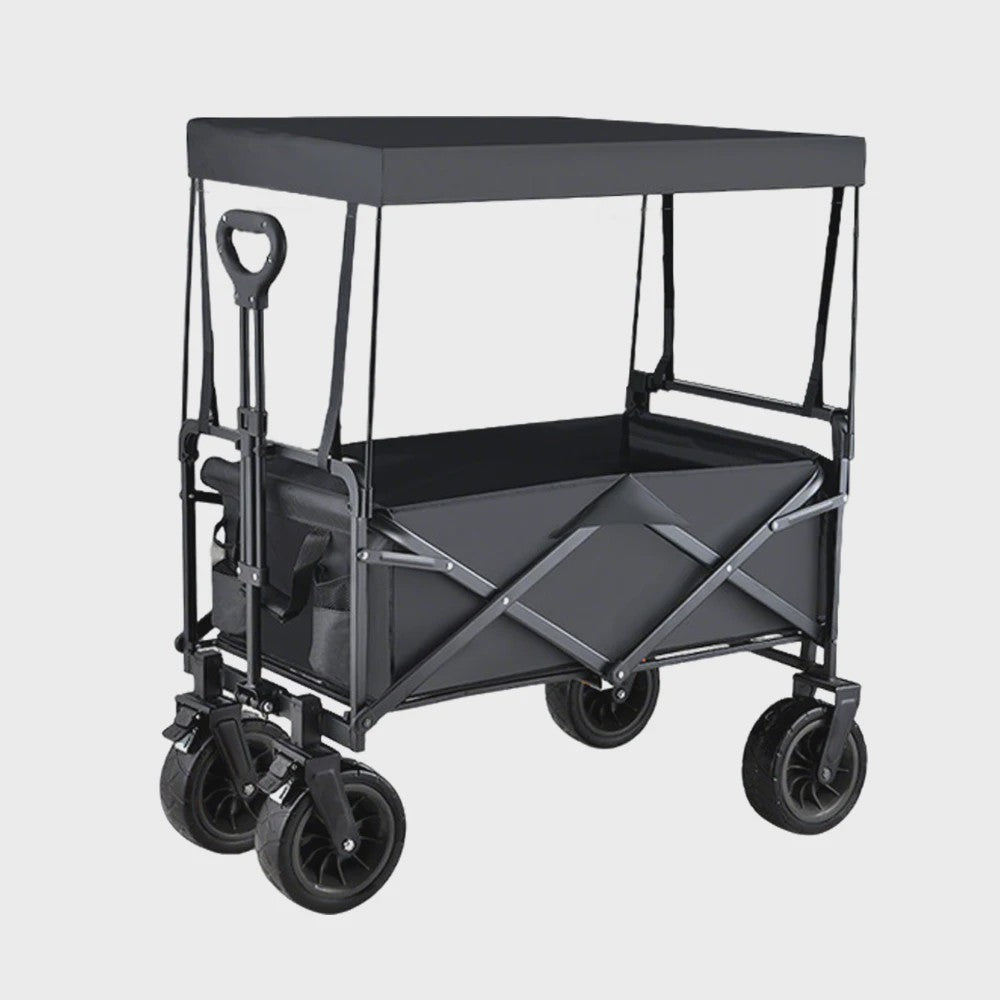 Opvouwbare Kampeerkar met Verstelbare Handgreep - 150L Grote Capaciteit, All-Terrain Wielen voor Strand, Tuin & Buiten