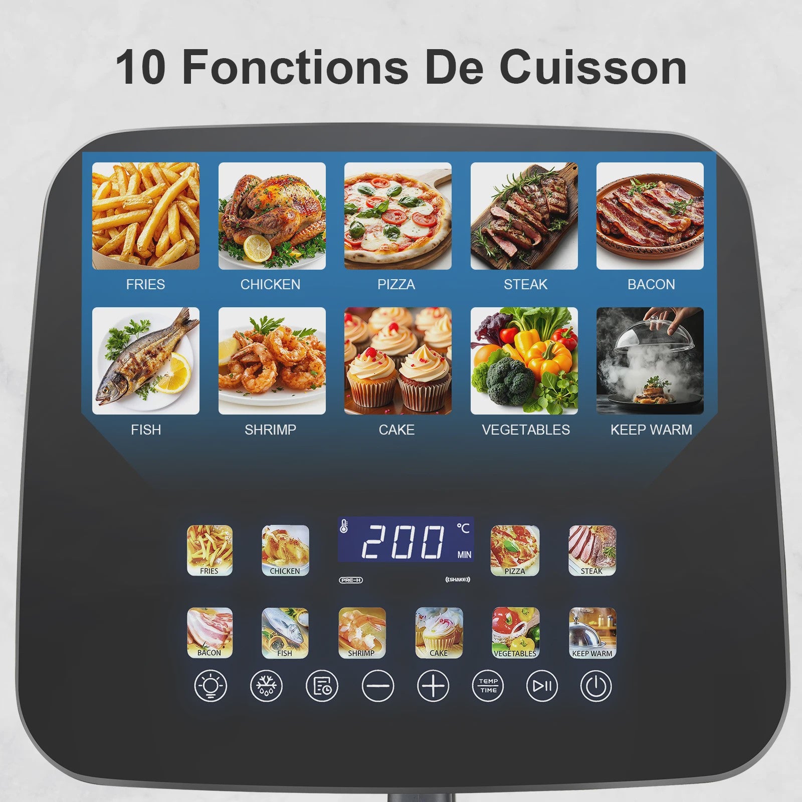 KotiCidsin Airfryer 11L - 2000W met Touchscreen en Zichtvenster