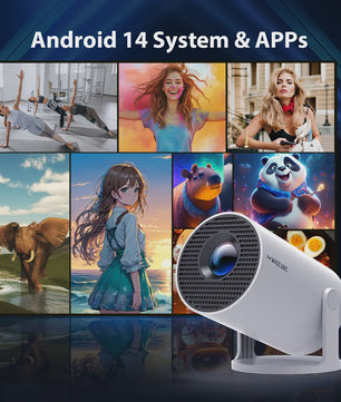 Magcubic HY300 Pro+ Mini Beamer: 8K Ondersteuning, Wifi6, Android, Draagbaar Home Theater