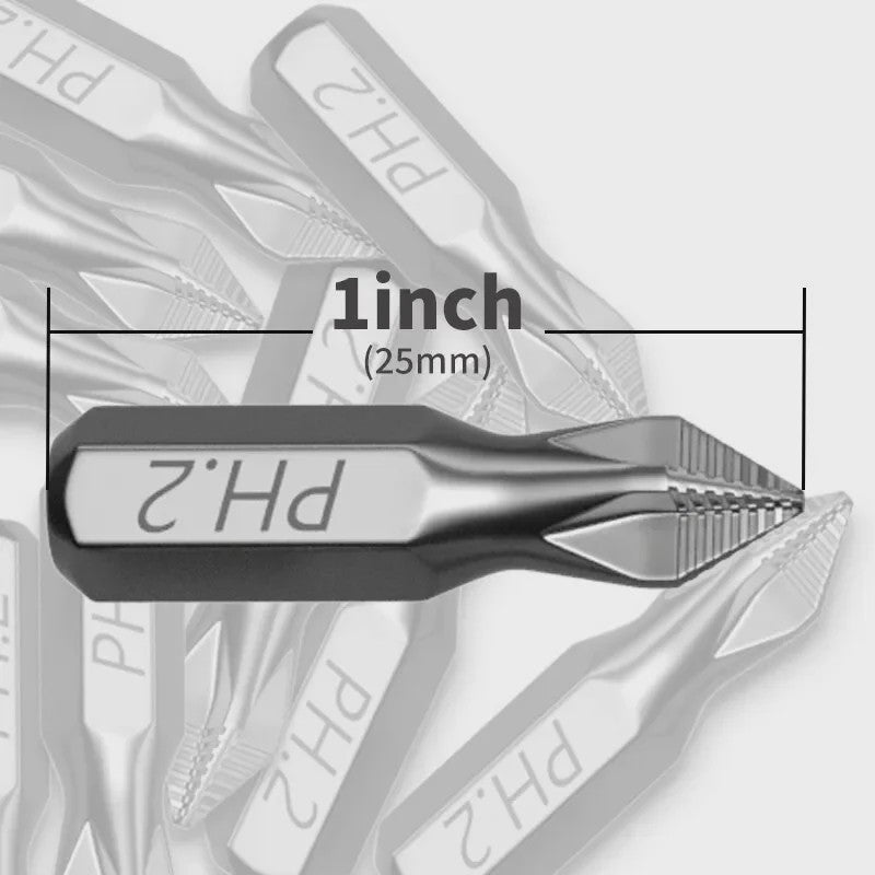 Sterke Magnetische PH2 Schroefbit - Anti-Slip & Ultra Hard - 25mm