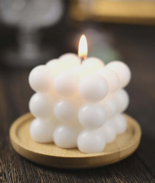 Sfeervolle Vanille Geur Bubble Kaars - Decoratieve Soja Wax Kubus Kaars voor Huis & Kantoor