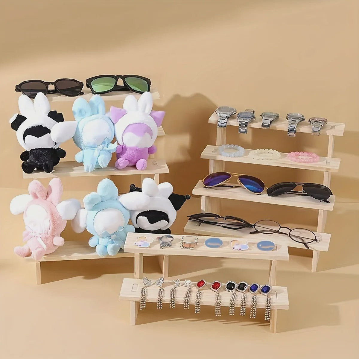 Houten Display Rek - Presenteer Parfum, Cosmetica & Sieraden