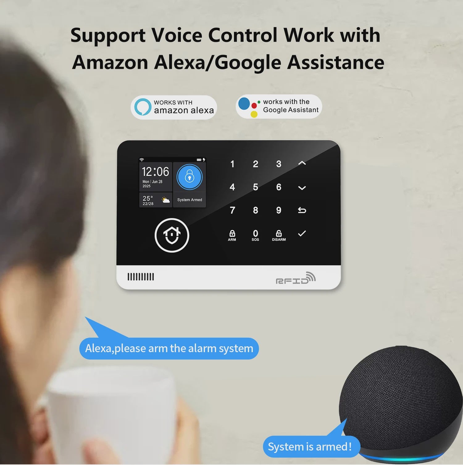 Slim Home Alarm Systeem met WiFi/GSM, Tuya App & 120dB Sirene