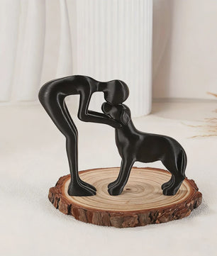 Abstracte Beeldjes: Mens & Hond Vriendschap - Decoratie voor Huis & Kantoor