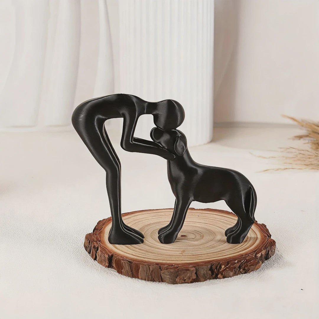 Abstracte Beeldjes: Mens & Hond Vriendschap - Decoratie voor Huis & Kantoor