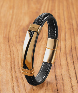 Unieke Roestvrijstalen & Leren Armband - Stijlvol Unisex Sieraad