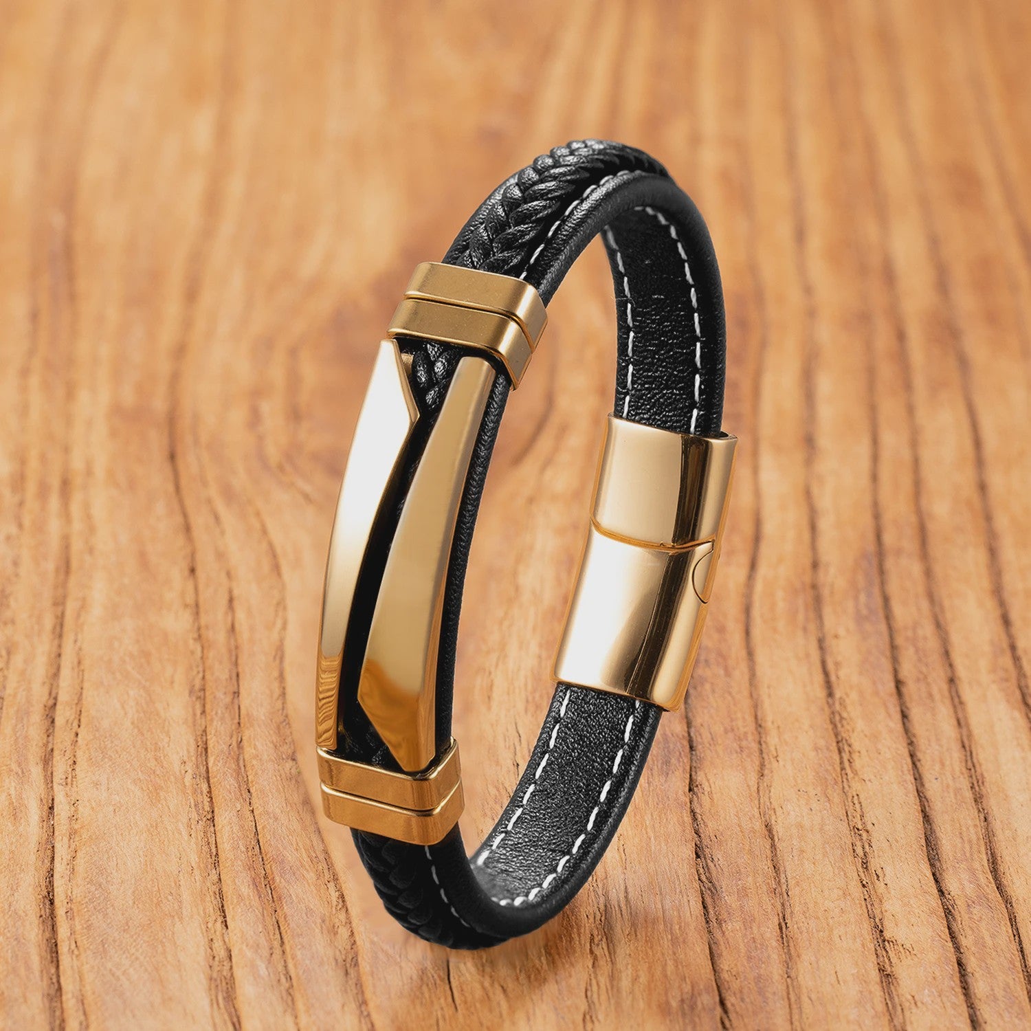 Unieke Roestvrijstalen & Leren Armband - Stijlvol Unisex Sieraad