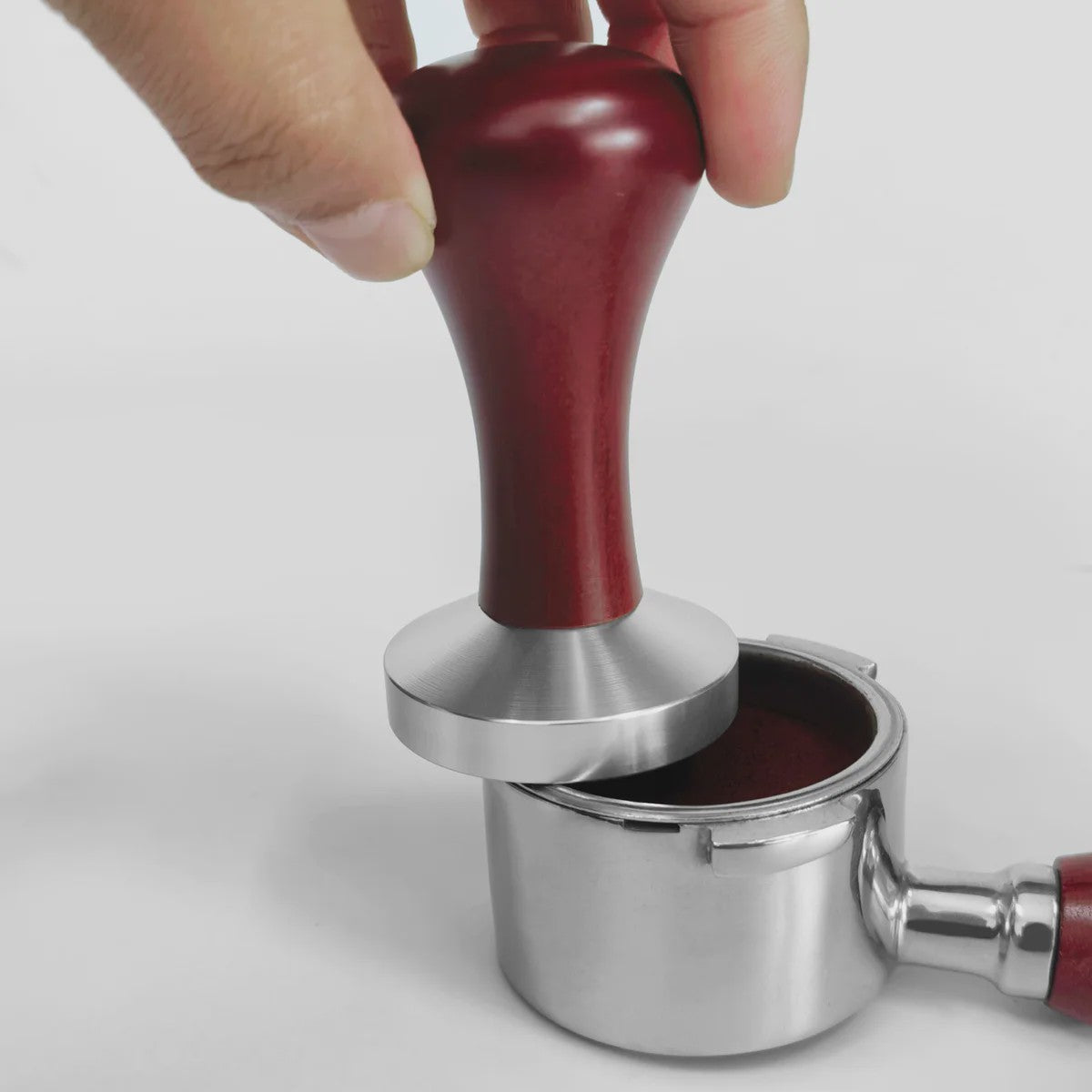 Professionele Espresso Tamper met Houten Handvat - 51mm, 53mm, 58mm - Barista Kwaliteit