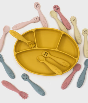 3-delige Siliconen Baby Bestek Set: Lepel & Vork voor Peuters