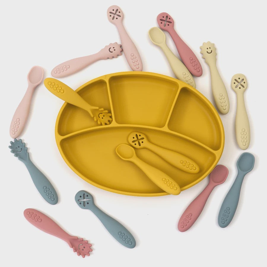 3-delige Siliconen Baby Bestek Set: Lepel & Vork voor Peuters